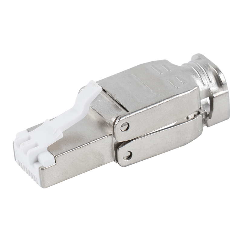 Connettore RJ45 senza attrezzi con fibbia metallica schermata Cat6A RJ-602S-2-C6A