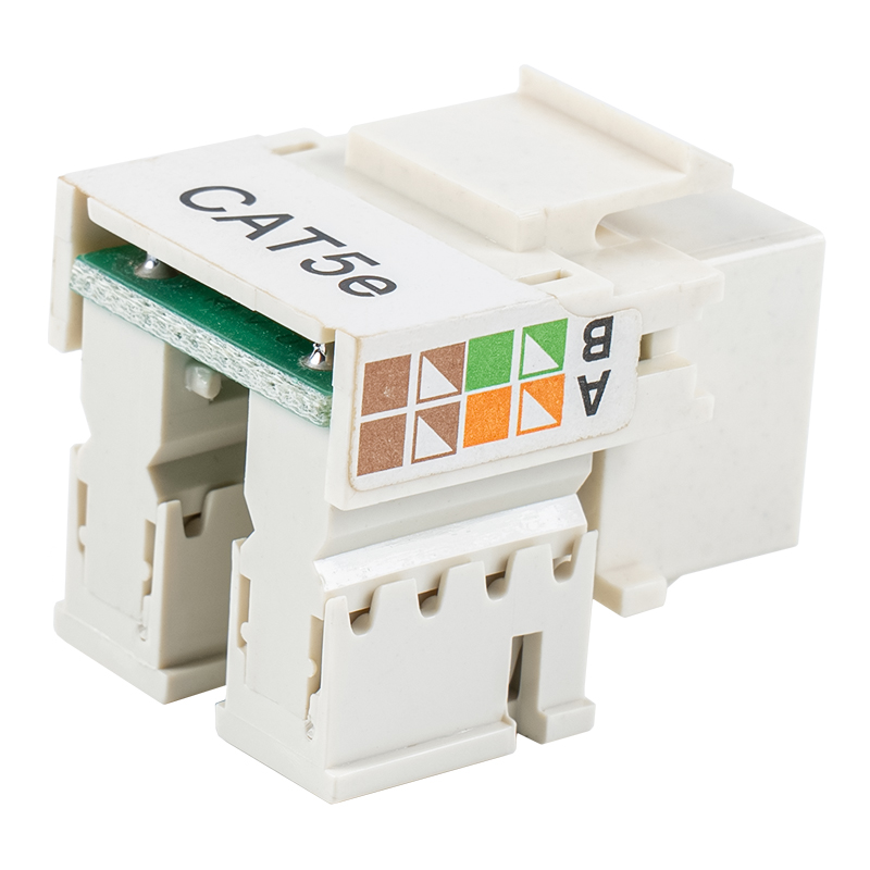 Jack Keystone a 90° Cat6 non schermato (con due otturatori) SM-2011H8C5E Jack Keystone a 90° Cat6 non schermato (con due otturatori) SM-2011H8C5E