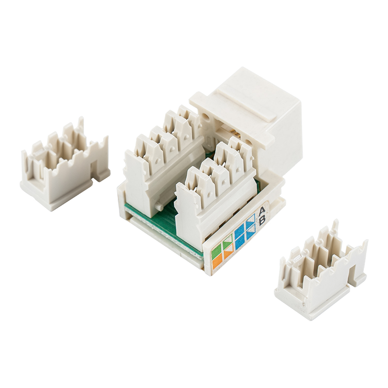 Jack Keystone a 90° Cat6 non schermato (con due otturatori) SM-2011H8C5E Jack Keystone a 90° Cat6 non schermato (con due otturatori) SM-2011H8C5E