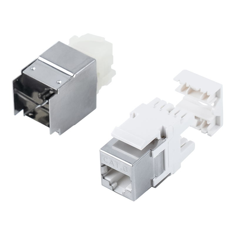 Jack Keystone 180° schermato Cat6A (con involucro metallico) SM-2064SD8C6A Jack Keystone 180° schermato Cat6A (con involucro metallico) SM-2064SD8C6A