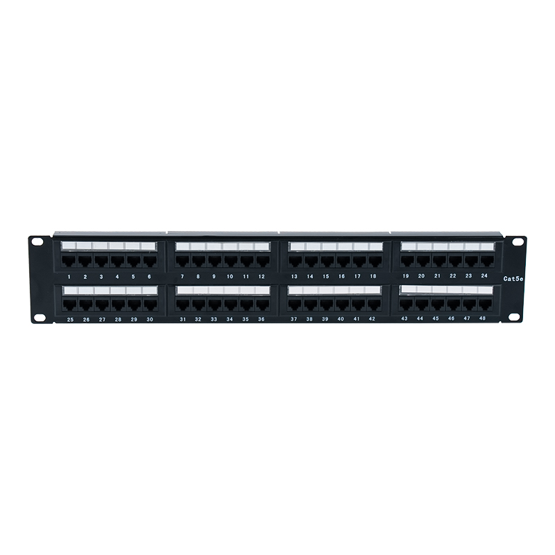 Pannello patch Cat5e da 19 pollici 2U non schermato a 48 porte (IDC a doppio scopo; con inserto in cartone di plastica) SP-3204D48-C5E Pannello patch Cat5e da 19 pollici 2U non schermato a 48 porte (IDC a doppio scopo; con inserto in cartone di plastica) SP-3204D48-C5E