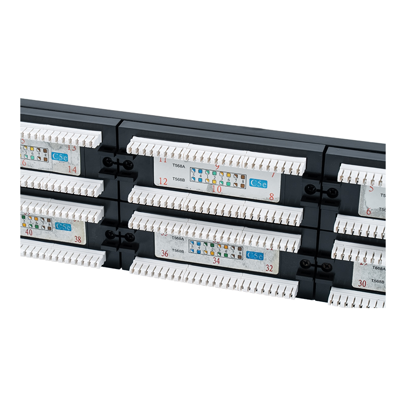 Pannello patch Cat5e da 19 pollici 2U non schermato a 48 porte (IDC a doppio scopo; con inserto in cartone di plastica) SP-3204D48-C5E Pannello patch Cat5e da 19 pollici 2U non schermato a 48 porte (IDC a doppio scopo; con inserto in cartone di plastica) SP-3204D48-C5E