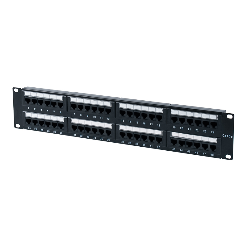 Pannello patch Cat5e da 19 pollici 2U non schermato a 48 porte (IDC a doppio scopo; con inserto in cartone di plastica) SP-3204D48-C5E