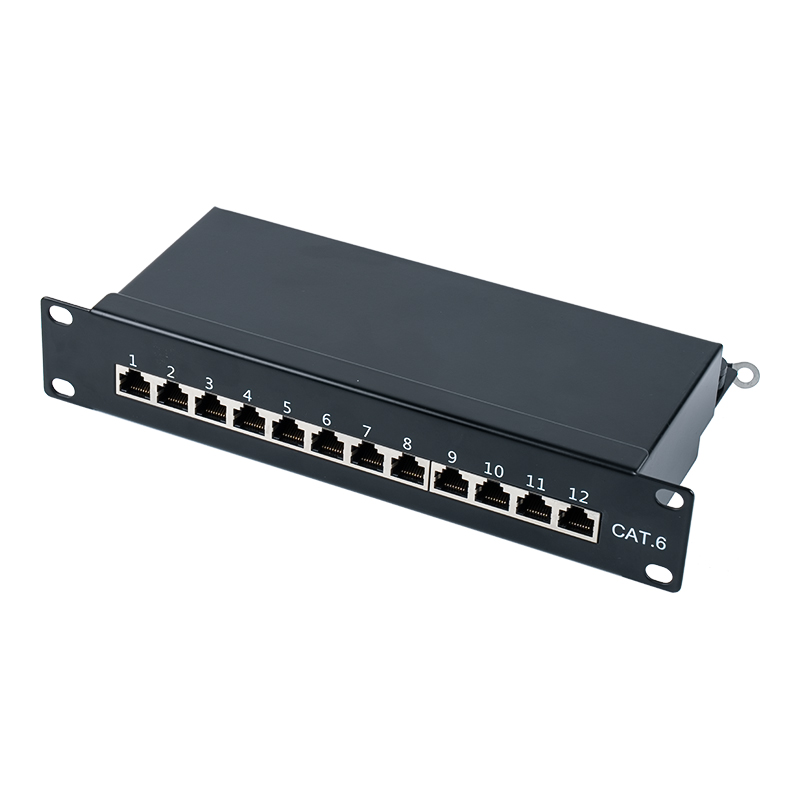 Pannello di permutazione a 12 porte schermato 1U da 10 pollici di categoria 6 SP-3250SK12-C6