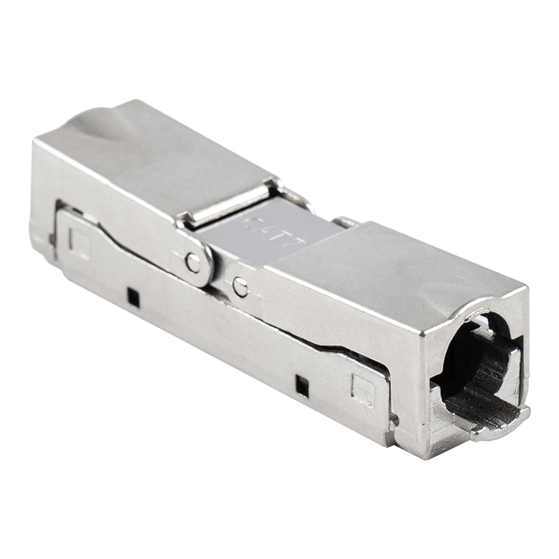 Connettore senza attrezzi di tipo push-down schermato Cat6A (apertura singola) RJ-604S-1-C6A Connettore senza attrezzi di tipo push-down schermato Cat6A (apertura singola) RJ-604S-1-C6A