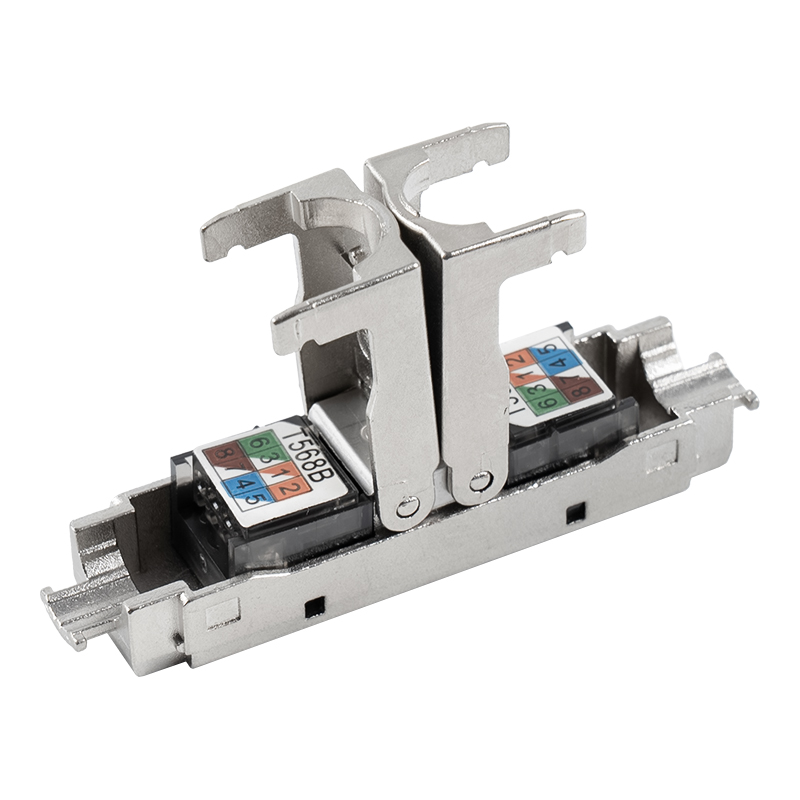 Connettore senza attrezzi di tipo push-down schermato Cat6A (apertura singola) RJ-604S-1-C6A Connettore senza attrezzi di tipo push-down schermato Cat6A (apertura singola) RJ-604S-1-C6A