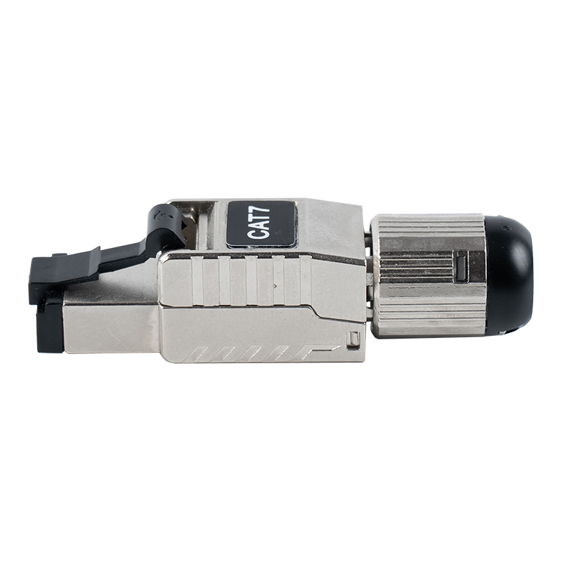 Connettore RJ45 schermato senza attrezzi Cat7 (con clip a molla in plastica nera) RJ-G60S-1-C7 Connettore RJ45 schermato senza attrezzi Cat7 (con clip a molla in plastica nera) RJ-G60S-1-C7
