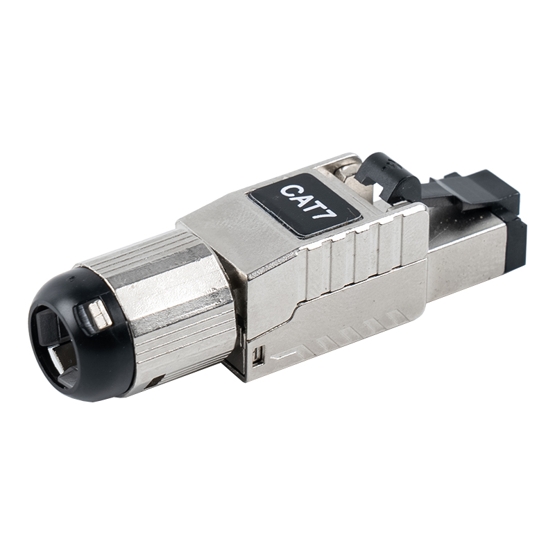 Connettore RJ45 schermato senza attrezzi Cat7 (con clip a molla in plastica nera) RJ-G60S-1-C7