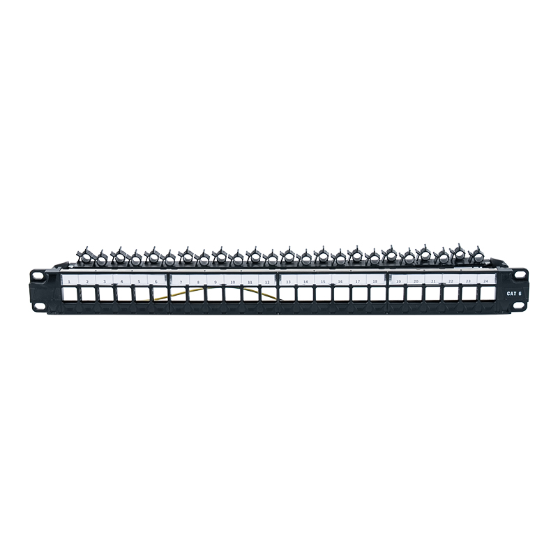 Rack non schermato 1U a 24 porte da 19 pollici (staffa pieghevole) SP-3402-24P Rack non schermato 1U a 24 porte da 19 pollici (staffa pieghevole) SP-3402-24P