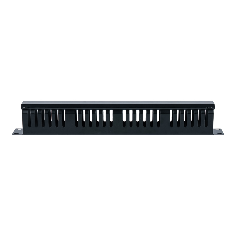 Pannello di gestione cavi in plastica 1U da 19 pollici (24 slot con coperchio) SP-3802-1U Pannello di gestione cavi in plastica 1U da 19 pollici (24 slot con coperchio) SP-3802-1U