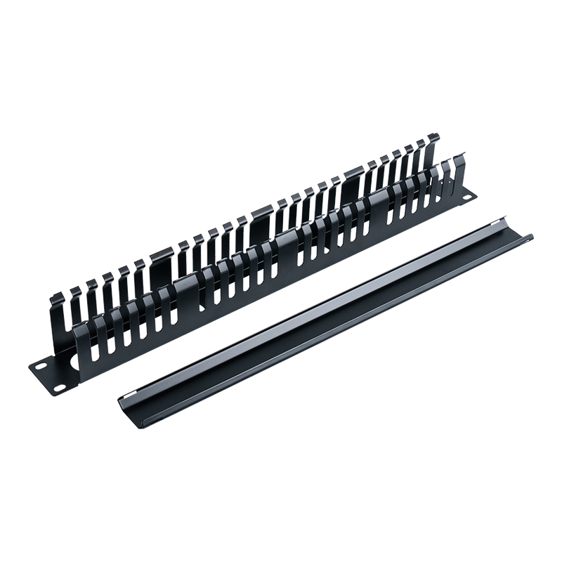 Pannello di gestione cavi in plastica 1U da 19 pollici (24 slot con coperchio) SP-3802-1U Pannello di gestione cavi in plastica 1U da 19 pollici (24 slot con coperchio) SP-3802-1U