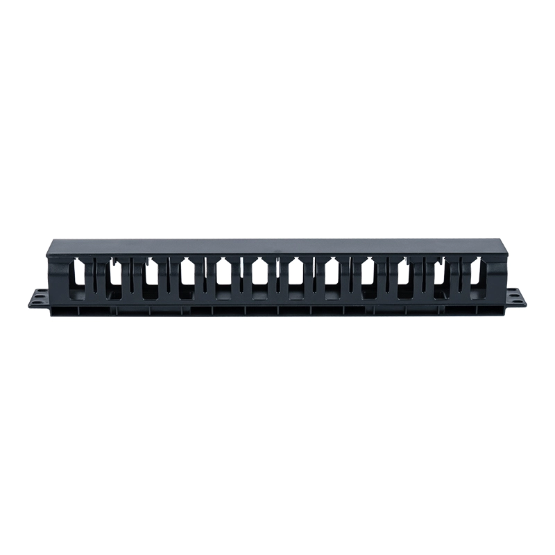Pannello di gestione cavi in ​​plastica 1U da 19 pollici (12 slot con coperchio) SP-3803-1U