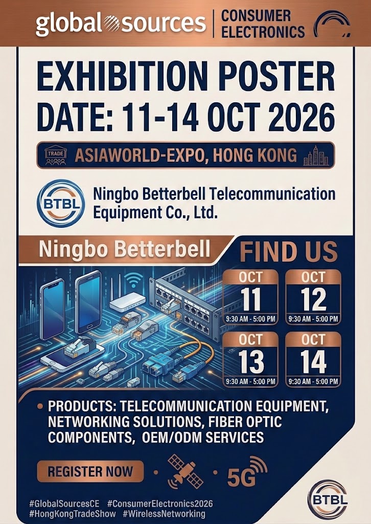 Incontra Ningbo Betterbell (BTBL) al Global Sources Consumer Electronics (Hong Kong) 2026!